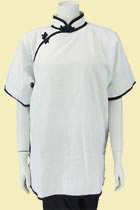 Bargain - Short-sleeve Mandarin Blouse