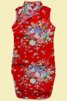 Girl's Floral Cheongsam Dress