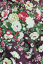 Fabric - Floral Imitation Silk (Purple)