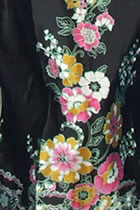 Fabric - Floral Imitation Silk (Black)