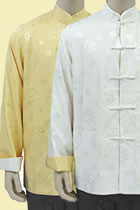 Bargain - Men's Mandarin Reversible Jacquard Jacket (Yellow/White, L)