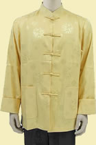 Bargain - Men's Mandarin Jacquard Jacket (Yellow, XL)