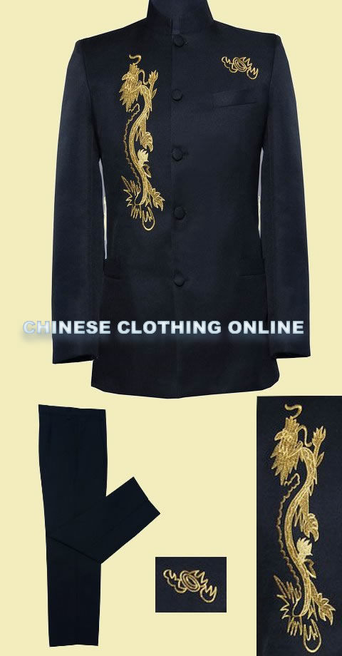 Modernised Mao Suit w/ Golden Dragon Embroidery (RM)