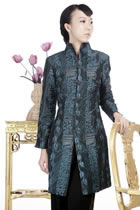 Embossed Embroidery Mandarin Coat (Green) Embossed Embroidery Mandarin Coat (Green)