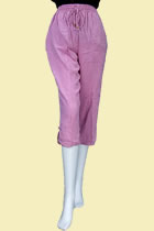 Bargain - Mandarin Cotton Jacquard Pants (Pink, L)