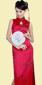 Sleeveless Water-drop Opening Long-length Cheongsam (CM)