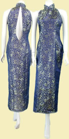 Bargain - Cut-in Shoulders Slit Back Long-length Cheongsam
