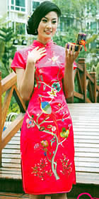 Short-sleeve Mid-length Cheongsam (CM)