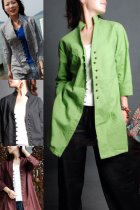 Ethnic Long-sleeve Linen Cotton Long Blouse Ethnic Long-sleeve Linen Cotton Long Blouse