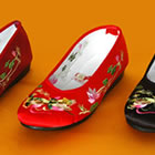 Mandarin Ducks w/ Lotus Embroidery Shoes (Multicolor)