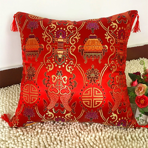 Bargain - Chinese Ethnic Lotus Embroidery Cushion Cover