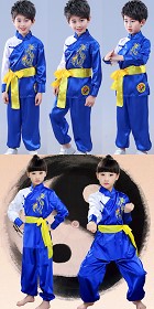 Kid's Dragon Embroidery Kung Fu Uniform with Sash (RM)