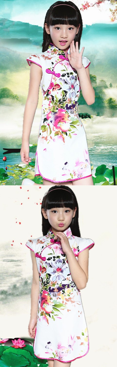 Girl's Floral Cheongsam Dress (RM)