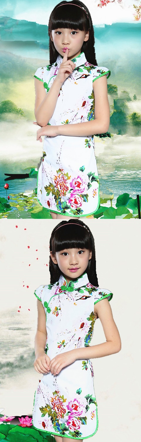 Girl's Floral Cheongsam Dress (RM)