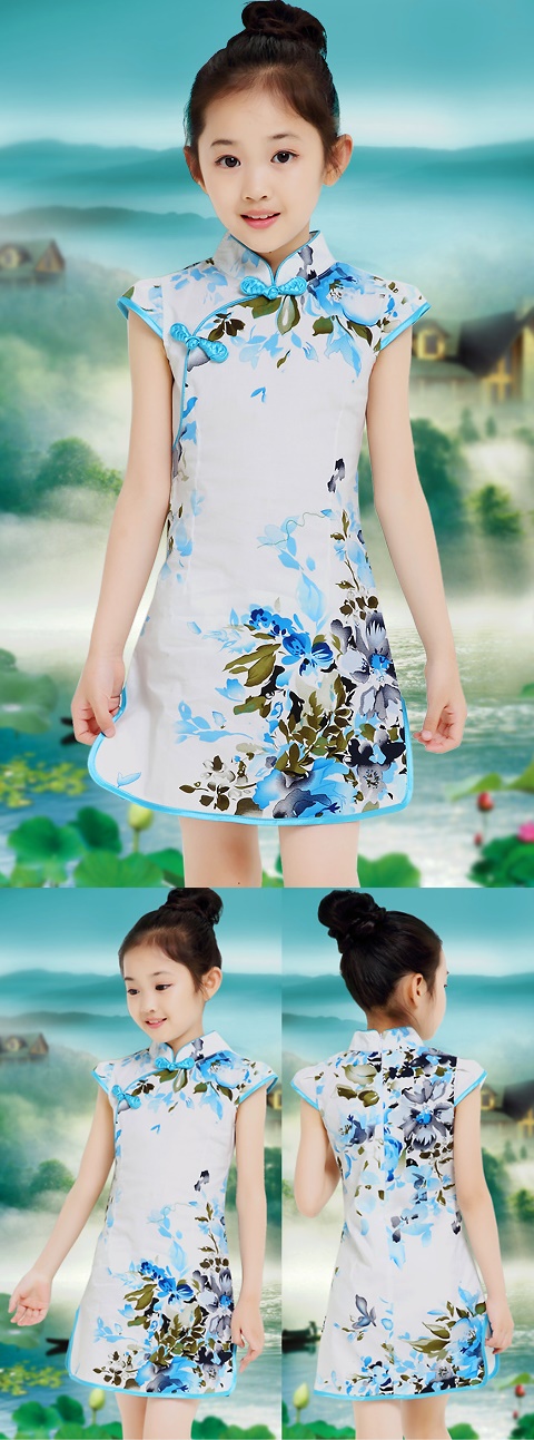 Girl's Floral Cheongsam Dress (RM)