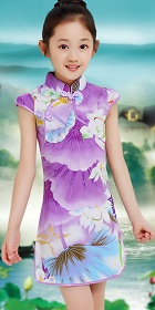 Girl's Floral Cheongsam Dress (RM)