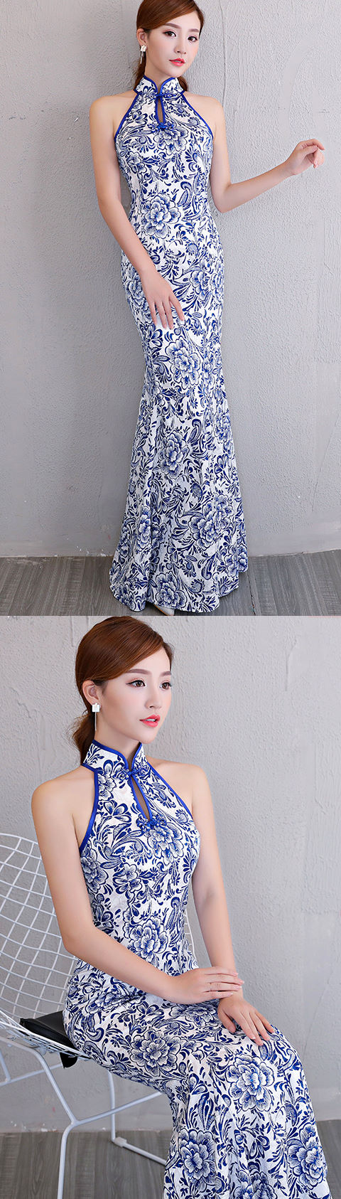 Fabric - Blue/White Jacquard