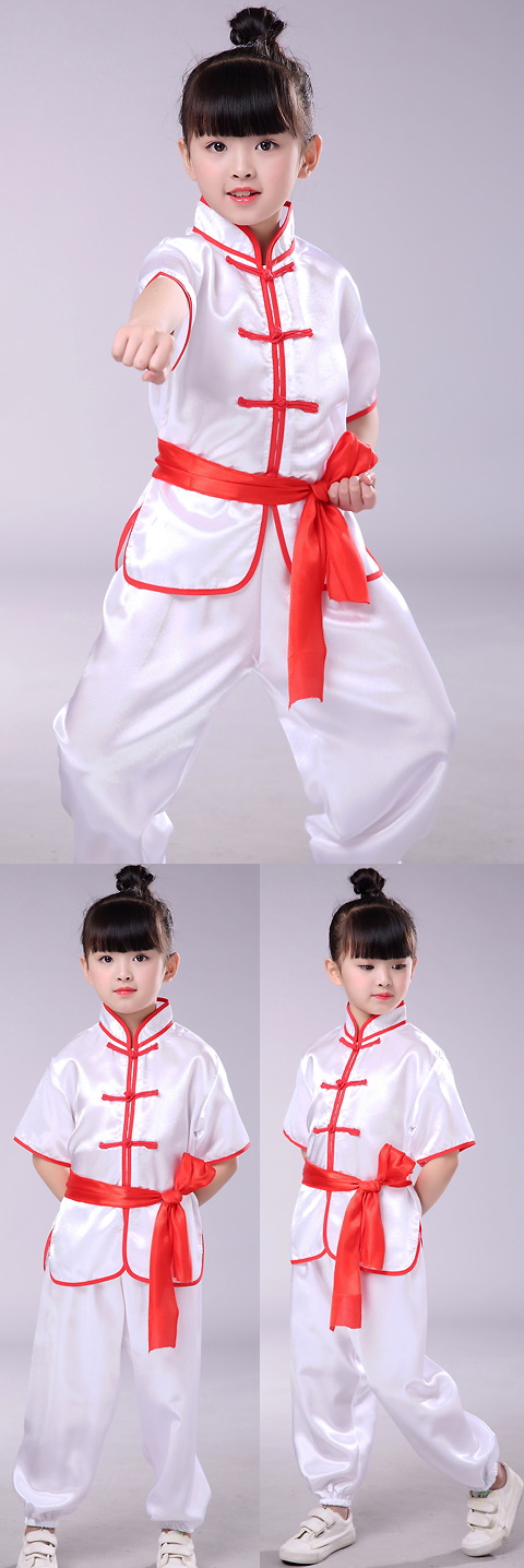 Kid's Short-sleeve Kung Fu Uniform with Sash (RM)