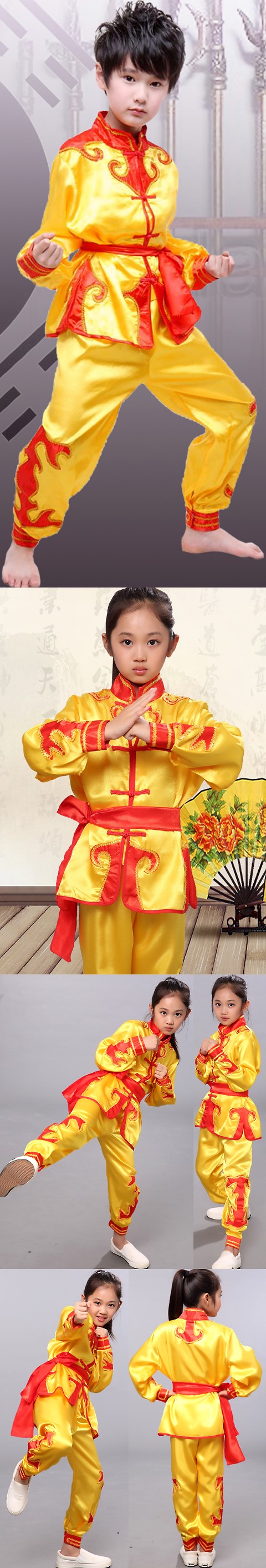 Kid's Applique Kung Fu Uniform with Sash (RM)