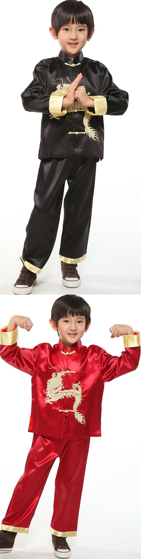 Boy's Dragon Embroidery Mandarin Suit (RM)