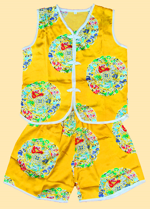特價品-男童短袖團壽套裝 (黃色)