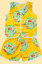 Bargain - Boy's Short-sleeve Longevity Mandarin Suit (Yellow)