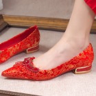 Flat Heel Brocade Vamp Shoes