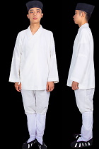 Wudang Taoist Bamboo Linen Open-cuff Short Robe with pants (RM)