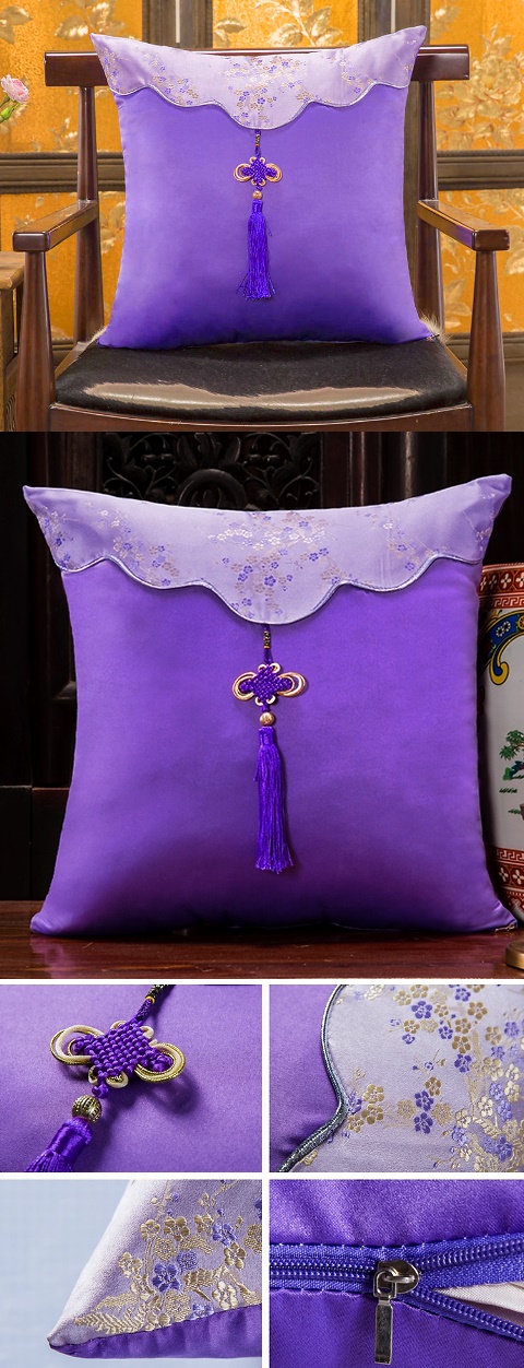 Chinese Ethnic Embroidery Tassel Cushion Cover