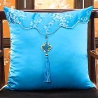 Chinese Ethnic Embroidery Tassel Cushion Cover