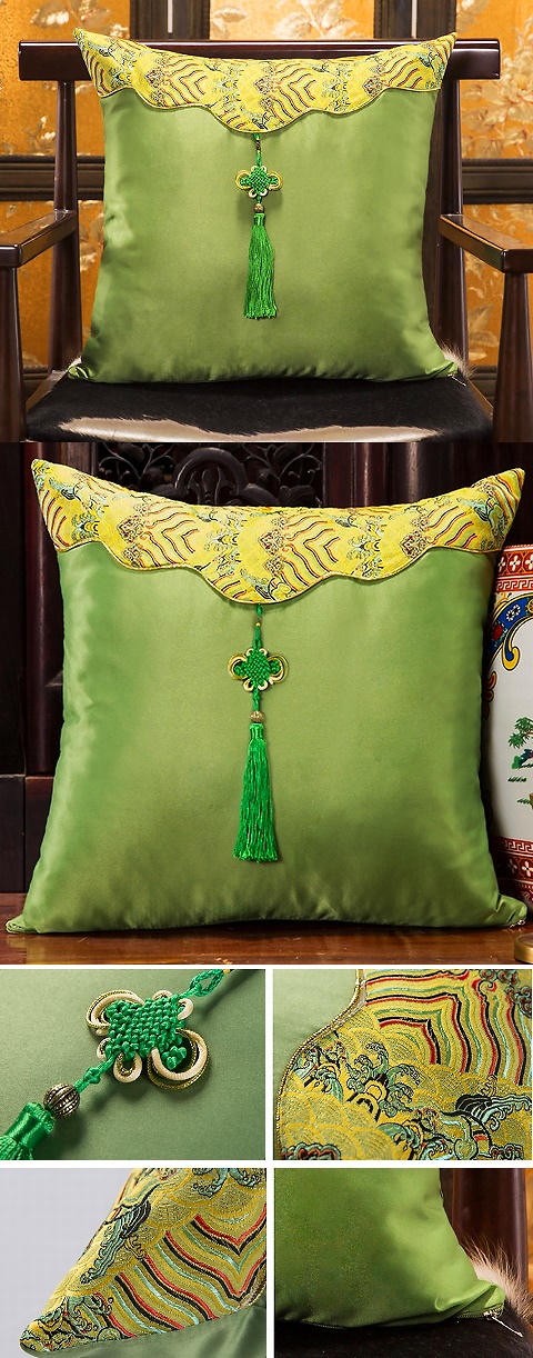 Chinese Ethnic Embroidery Tassel Cushion Cover