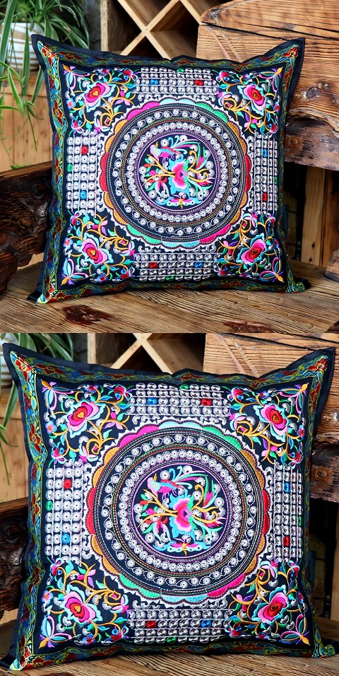 Chinese Ethnic Embroidery Cushion Cover