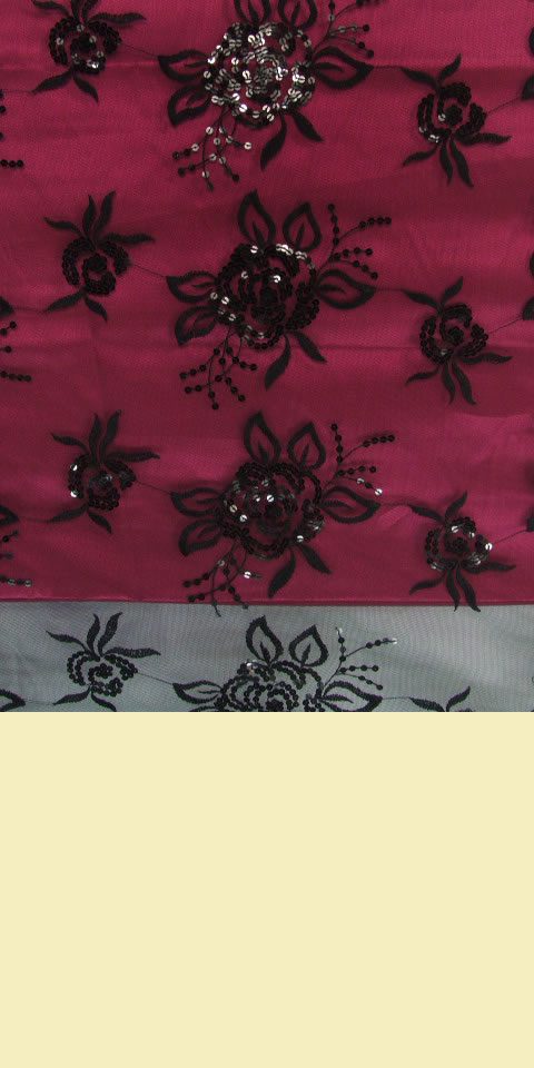 Fabric - See-through Embroidery Gauze (Black)
