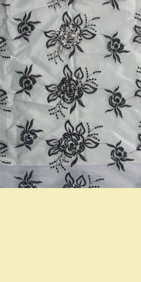 Fabric - See-through Embroidery Gauze (Black)