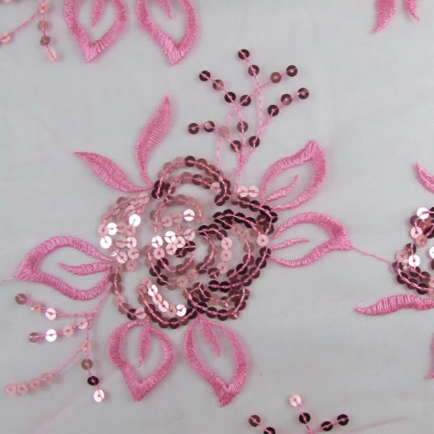 Fabric - See-through Embroidery Gauze (Pink)