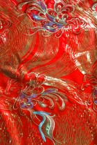面料 - 透視繡花網紗鑲亮片（紅色）