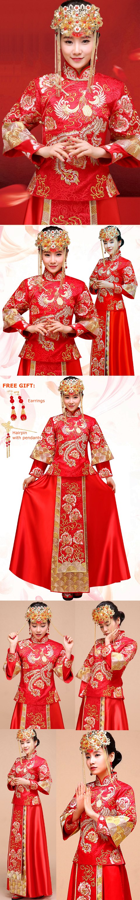 Red Evening-dress / Bridal Skirt Suit