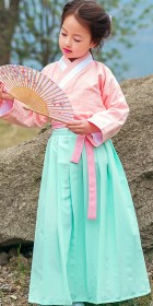 Girl's Han Dynasty Cotton Linen Folkwear Hanfu (RM)