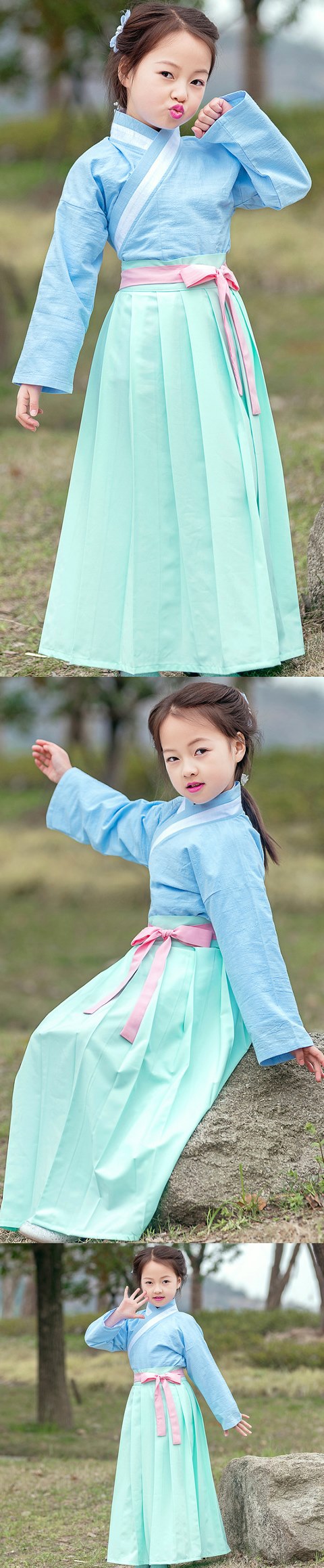 Girl's Han Dynasty Cotton Linen Folkwear Hanfu (RM)