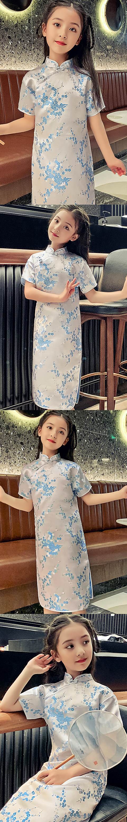 Girl's Plumb Blossoms Cheongsam Dress (RM)