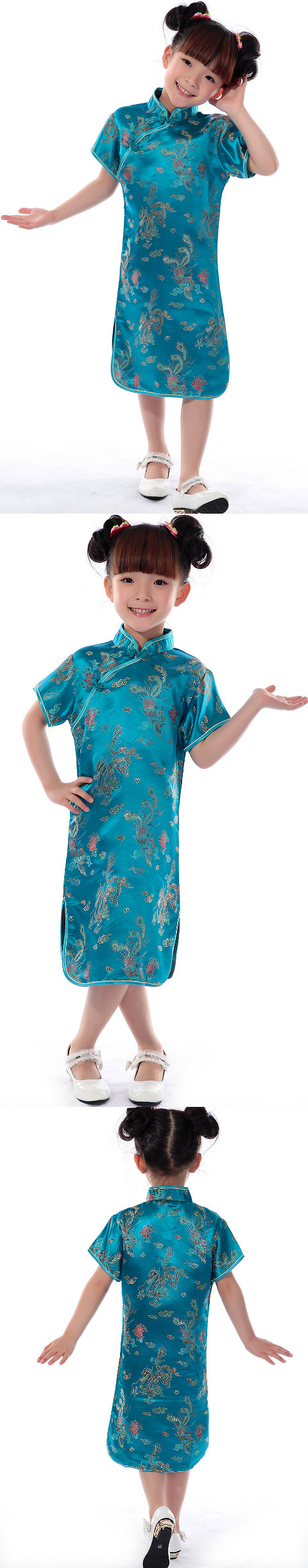 Girl's Dragon & Phoenix Cheongsam Dress (RM)