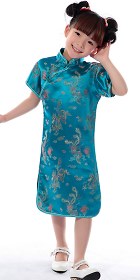 特價品-女童龍鳳旗袍 (藍色)