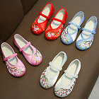 Girl's Small Plum Blossom Embroidery Shoes (Multicolor)