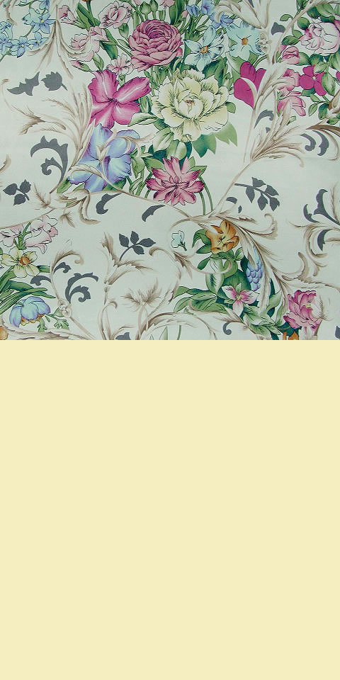 Fabric - Floral Imitation Silk (Multicolor)