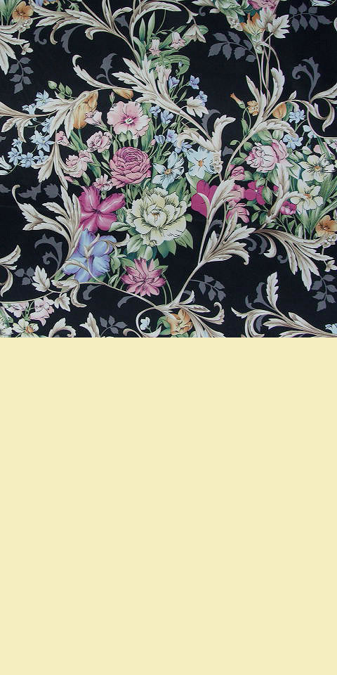 Fabric - Floral Imitation Silk (Multicolor)