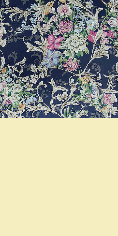 Fabric - Floral Imitation Silk (Multicolor)