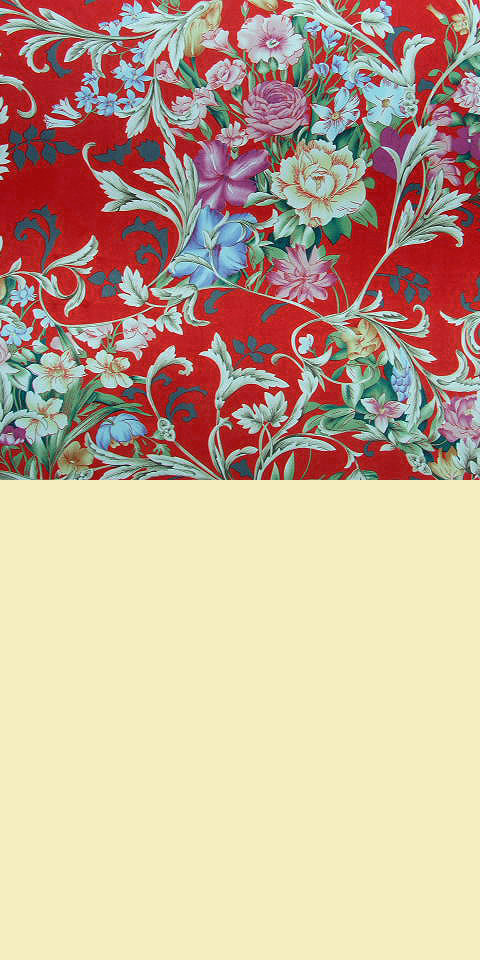 Fabric - Floral Imitation Silk (Multicolor)