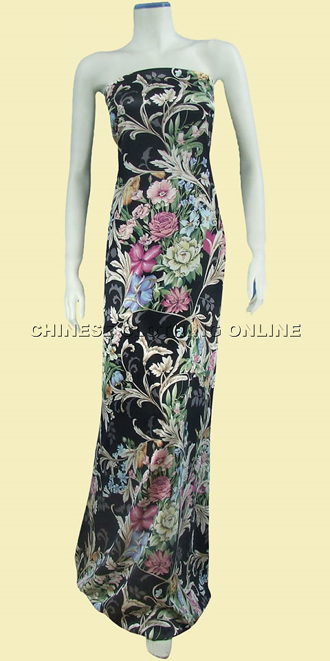 Fabric - Floral Imitation Silk (Multicolor)