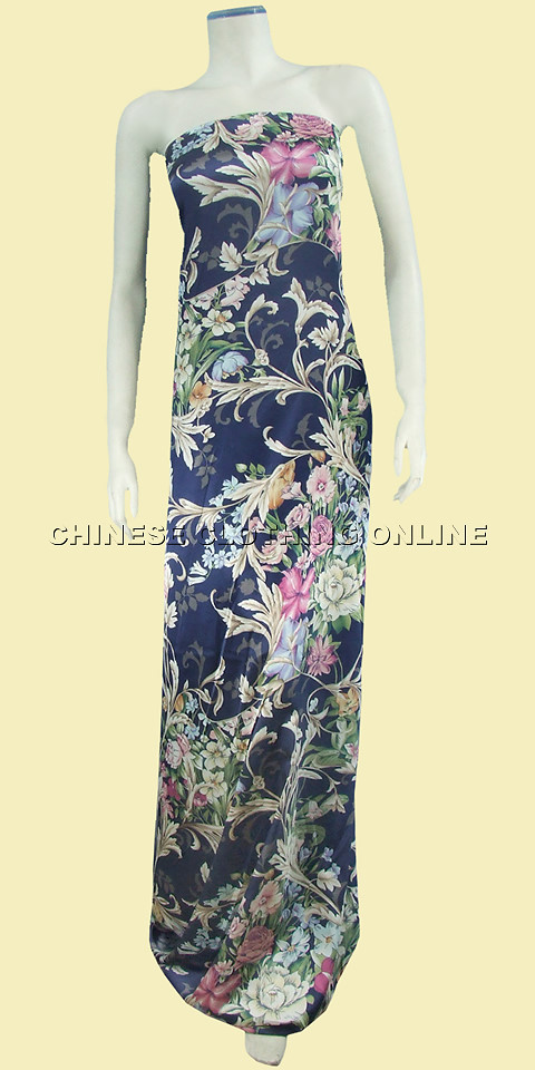 Fabric - Floral Imitation Silk (Multicolor)