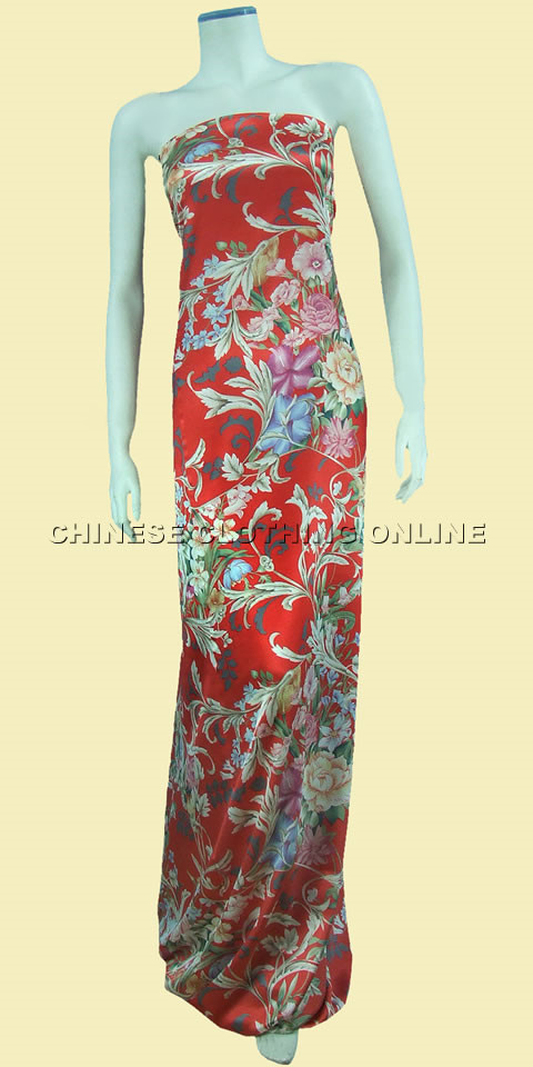 Fabric - Floral Imitation Silk (Multicolor)